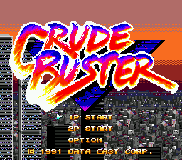Crude Buster title screen for Sega Mega Drive